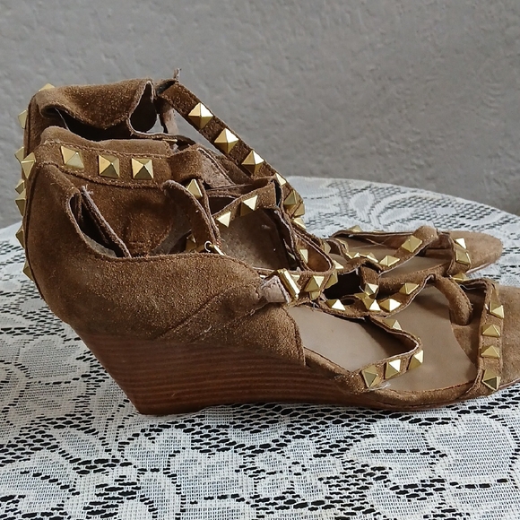 Ash Brown and Gold Gladiator Sandals
